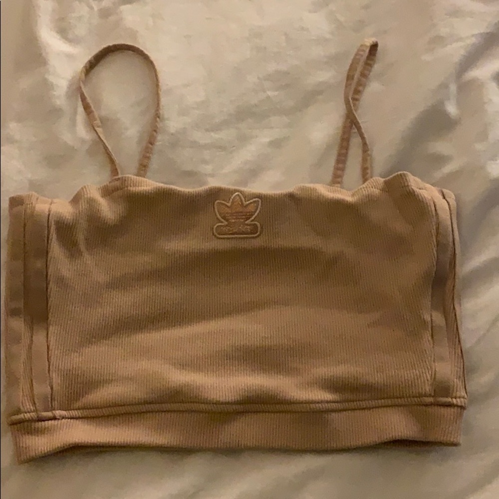 Light pink/nude adidas crop tank top